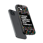 shoe contact back phone cover | glass case for iphone 14 plus