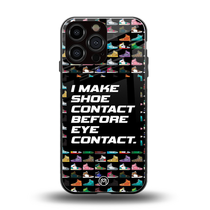 shoe contact back phone cover | glass case for iphone 14 pro max