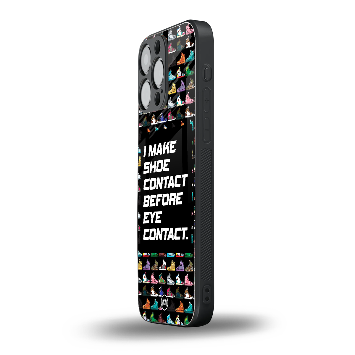 shoe contact back phone cover | glass case for iphone 14 pro max