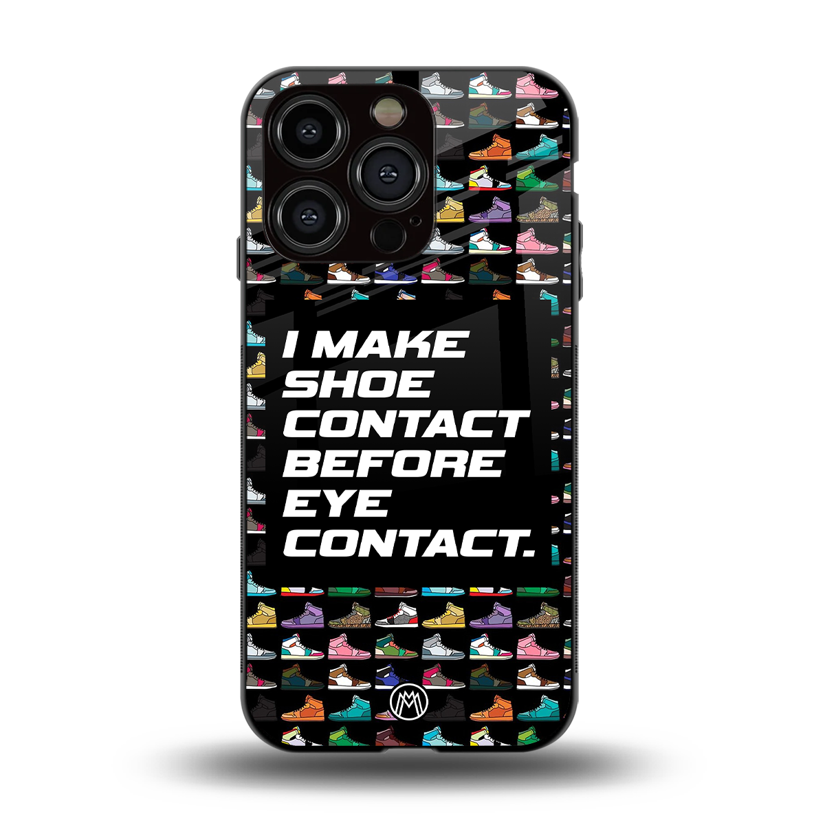 shoe contact back phone cover | glass case for iphone 15 pro