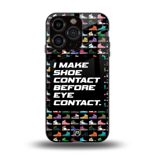 shoe contact back phone cover | glass case for iphone 15 pro