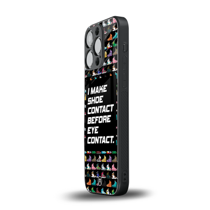 shoe contact back phone cover | glass case for iphone 15 pro