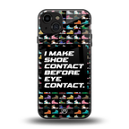 shoe contact back phone cover | glass case for iphone 15