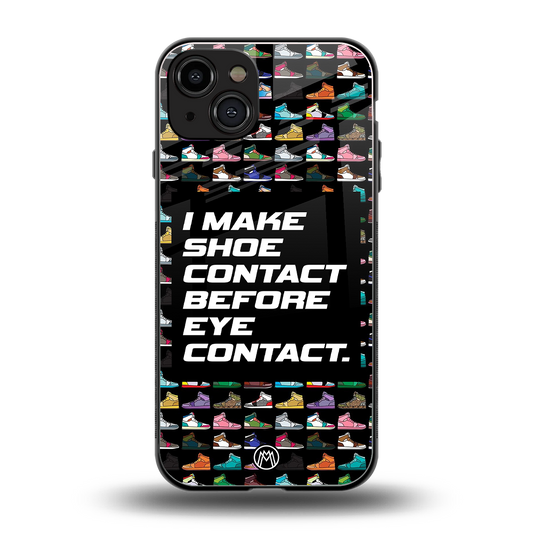 shoe contact back phone cover | glass case for iphone 14