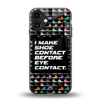 shoe contact back phone cover | glass case for iphone 16 plus