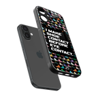 shoe contact back phone cover | glass case for iphone 16 plus