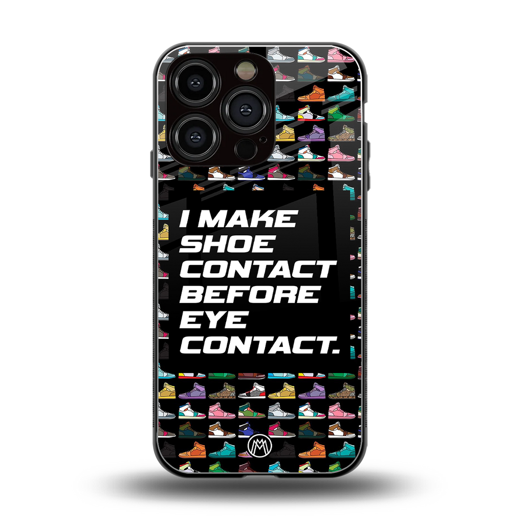 shoe contact back phone cover | glass case for iphone 16 pro