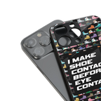 shoe contact back phone cover | glass case for iphone 15