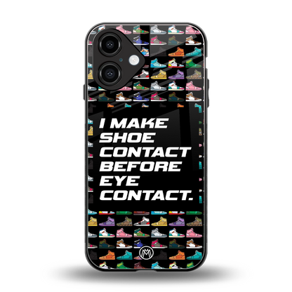 shoe contact back phone cover | glass case for iphone 16