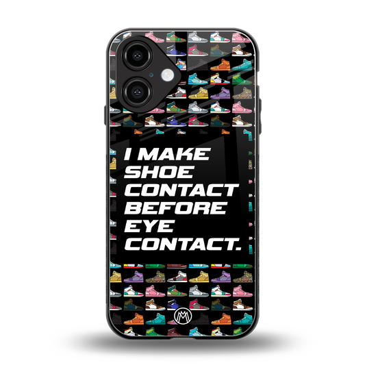 shoe contact back phone cover | glass case for iphone 16