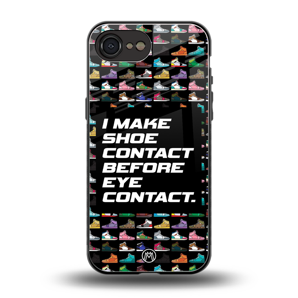 shoe contact back phone cover | glass case for iphone 16e