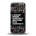 shoe contact back phone cover | glass case for iphone 16e