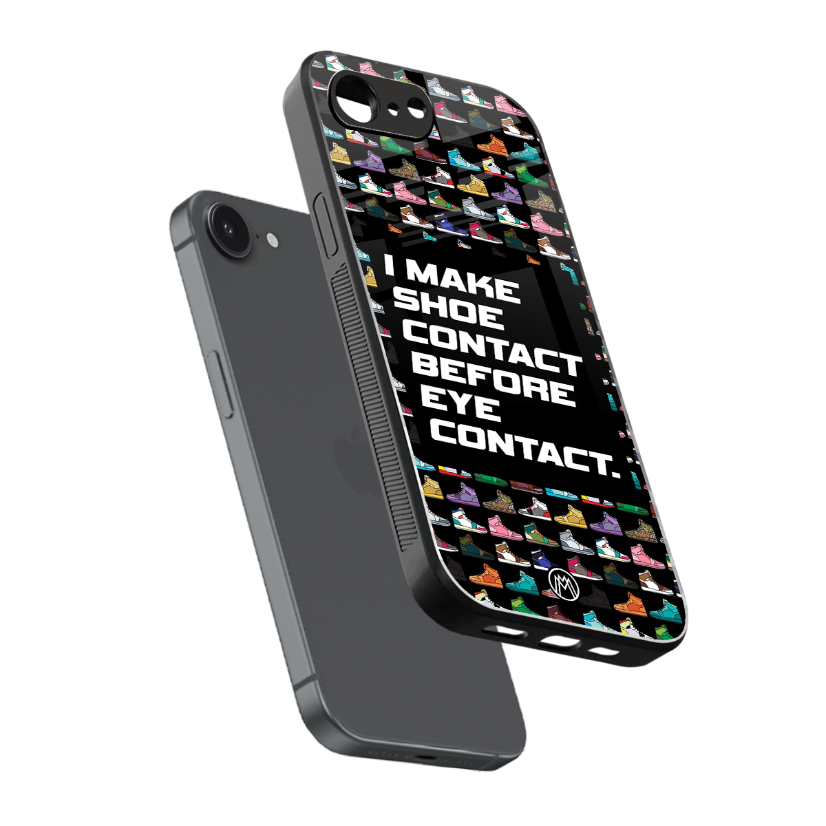 shoe contact back phone cover | glass case for iphone 16e