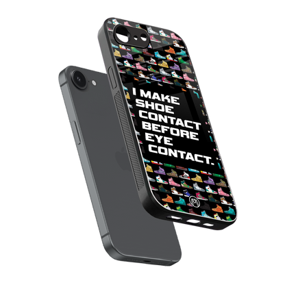 shoe contact back phone cover | glass case for iphone 16e