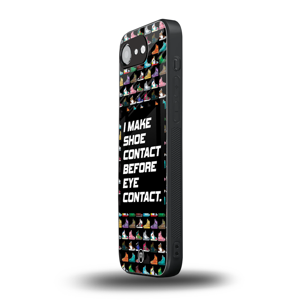 shoe contact back phone cover | glass case for iphone 16e
