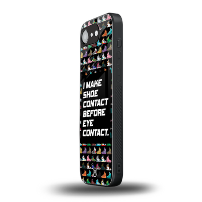 shoe contact back phone cover | glass case for iphone 16e
