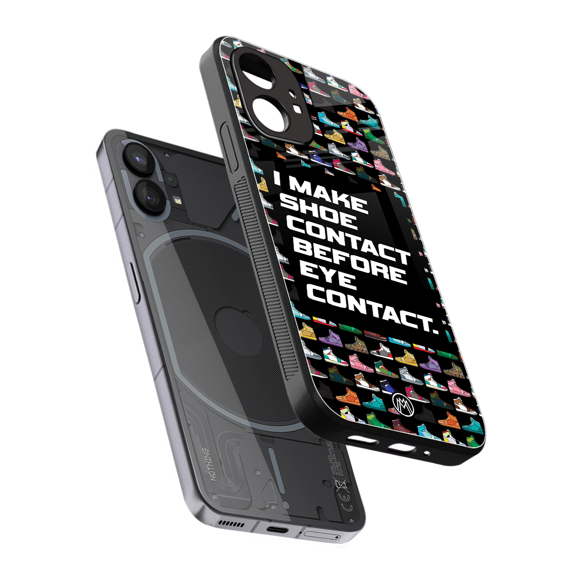 shoe contact back phone cover | glass case for nothing phone 1