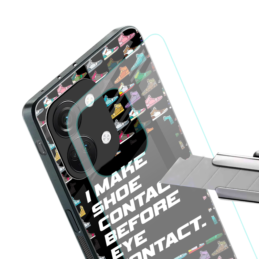 shoe contact back phone cover | glass case for oneplus nord 3
