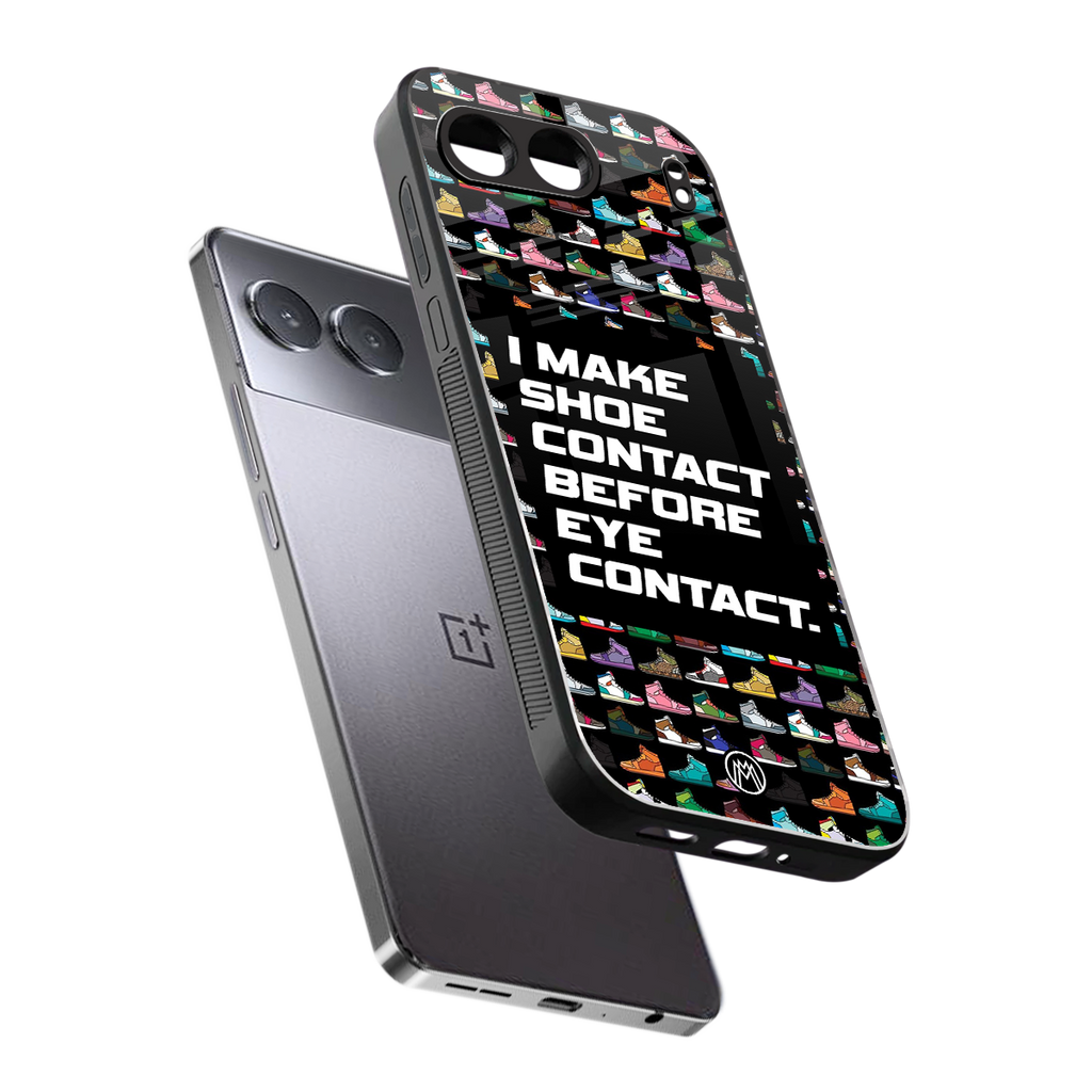 shoe contact back phone cover | glass case for oneplus nord 4