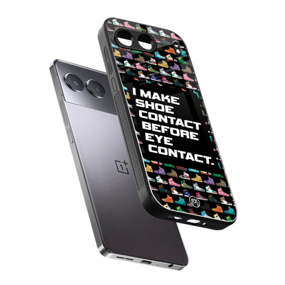 shoe contact back phone cover | glass case for oneplus nord 4