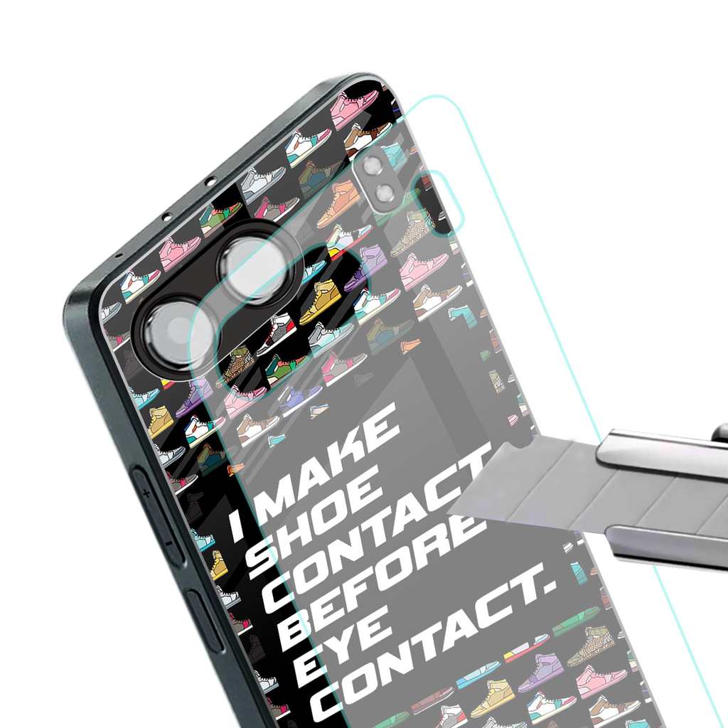 shoe contact back phone cover | glass case for oneplus nord 4