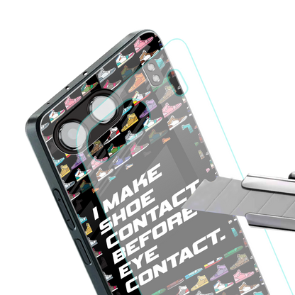 shoe contact back phone cover | glass case for oneplus nord 4