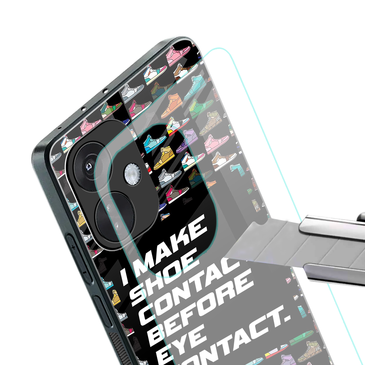 shoe contact back phone cover | glass case for oneplus nord ce 3