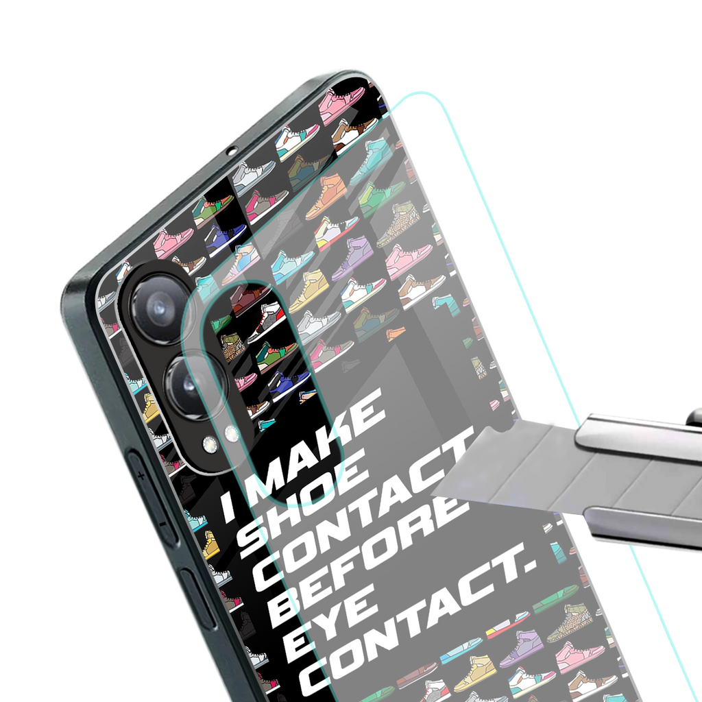 shoe contact back phone cover | glass case for oneplus nord ce 4 lite