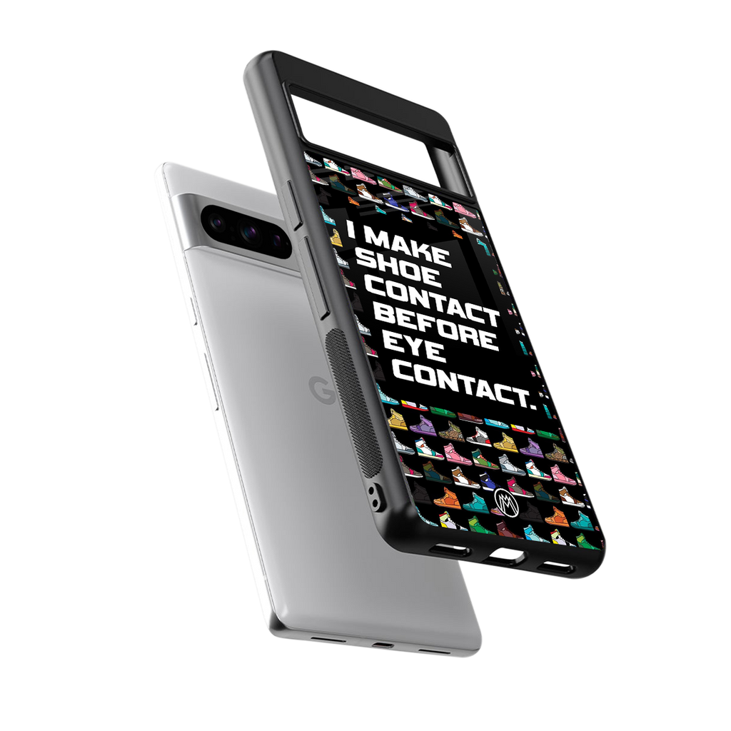 shoe contact back phone cover | glass case for google pixel 8 pro