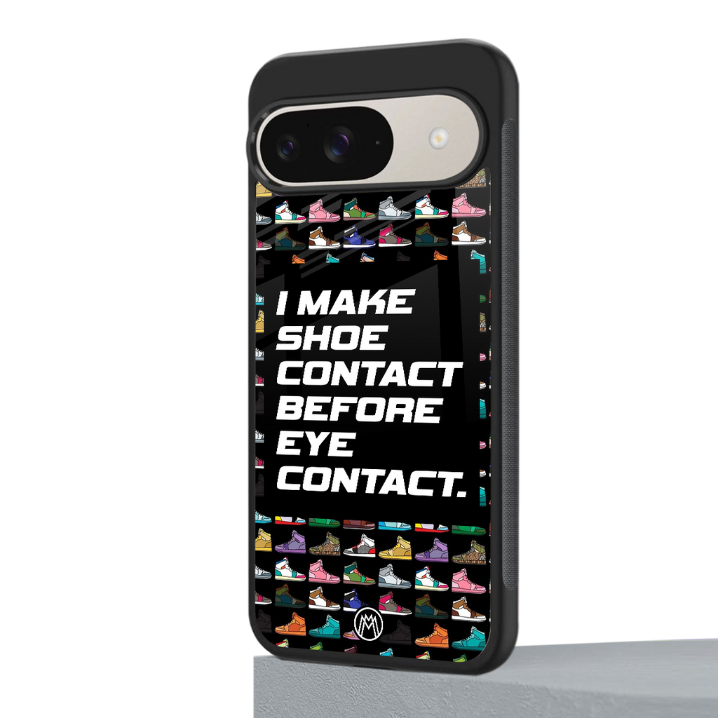 shoe contact back phone cover | glass case for google pixel 9