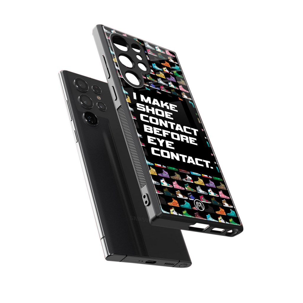 shoe contact back phone cover | glass case for samsung galaxy s23 ultra