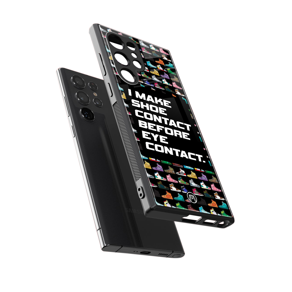 shoe contact back phone cover | glass case for samsung galaxy s23 ultra