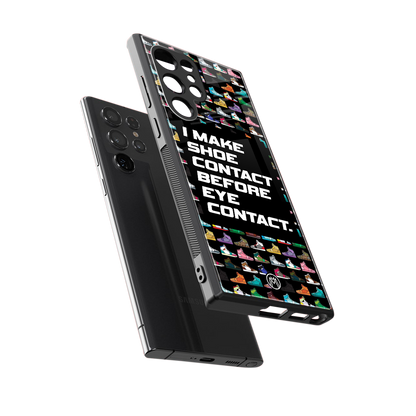 shoe contact back phone cover | glass case for samsung galaxy s23 ultra