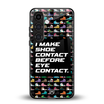 shoe contact back phone cover | glass case for samsung galaxy s23 plus