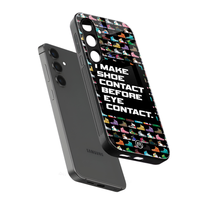 shoe contact back phone cover | glass case for samsung galaxy s23 plus