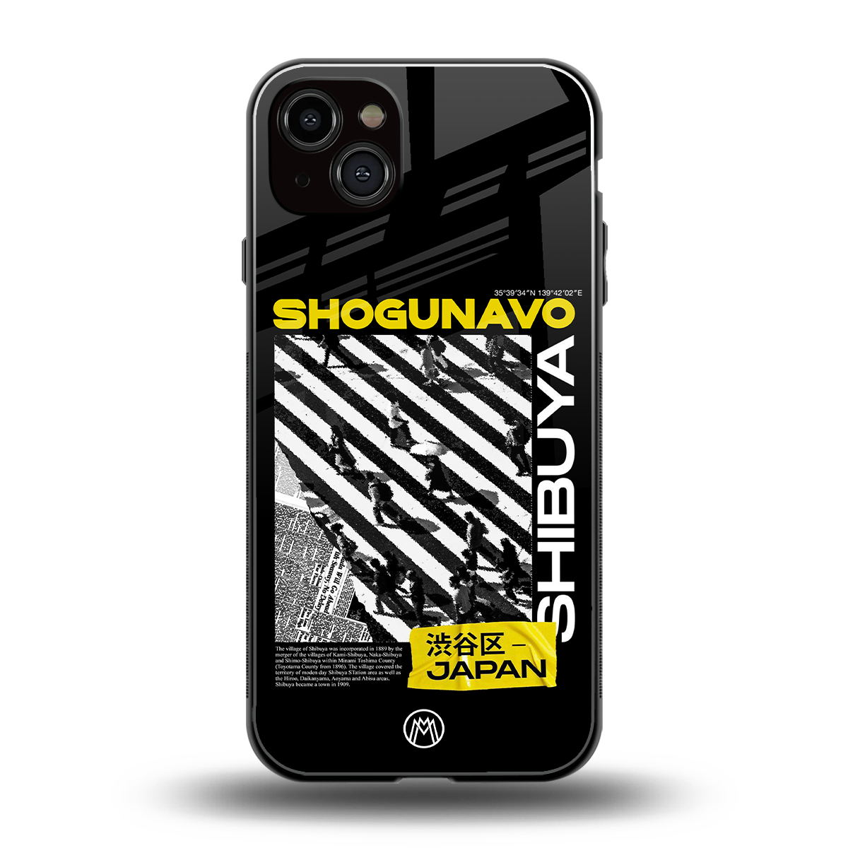 shogunavo shibuya back phone cover | glass case for iphone 15 plus