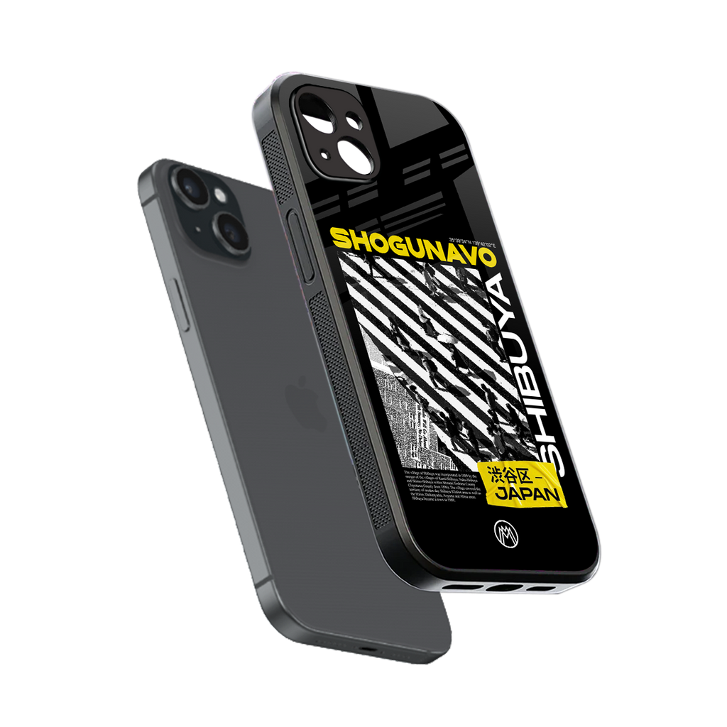 shogunavo shibuya back phone cover | glass case for iphone 15 plus