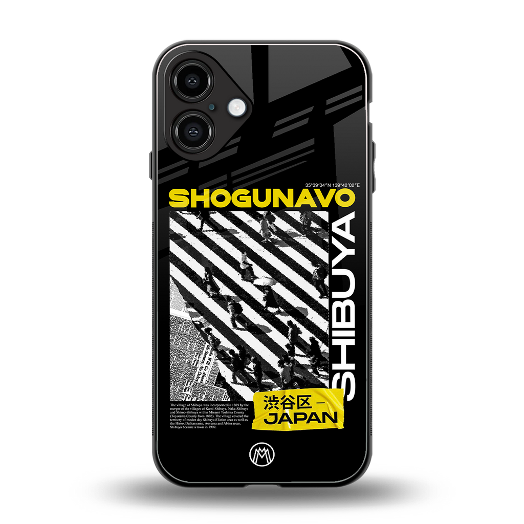 shogunavo shibuya back phone cover | glass case for iphone 16 plus