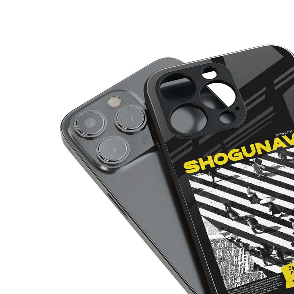 shogunavo shibuya back phone cover | glass case for iphone 16 plus