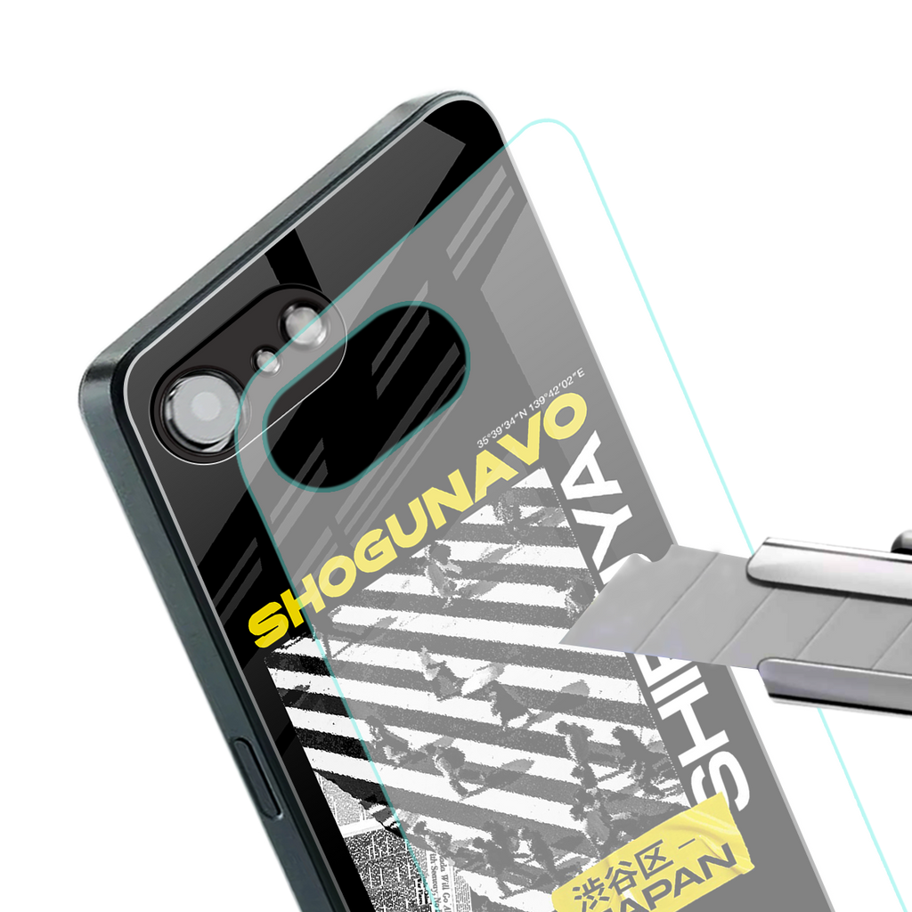 shogunavo shibuya back phone cover | glass case for iphone 16e