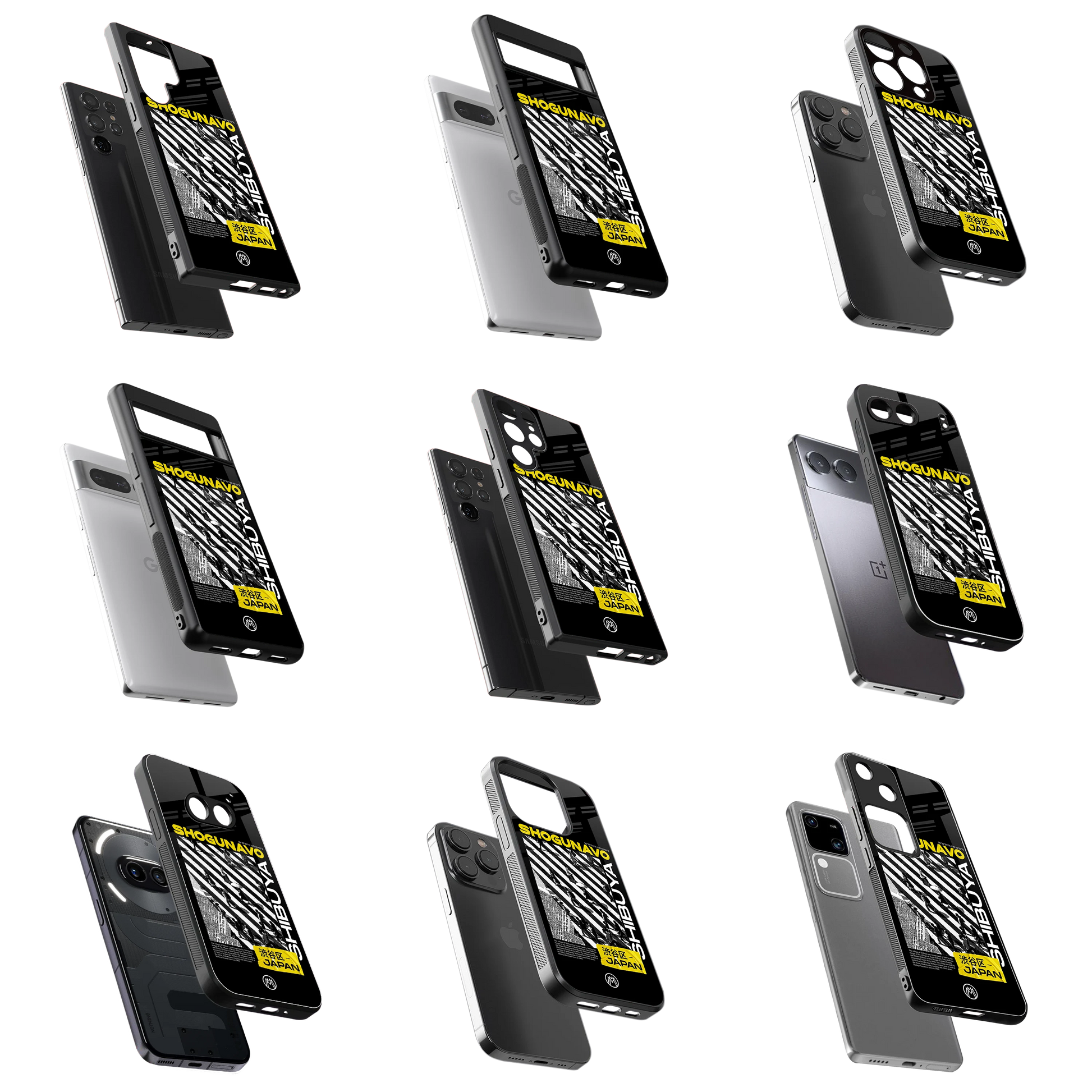 Durable Glass Back Mobile Case for iPhone, Samsung, OnePlus, Google Pixel, Redmi, Vivo, Oppo