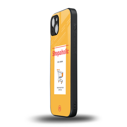 shopaholic back phone cover | glass case for iphone 15