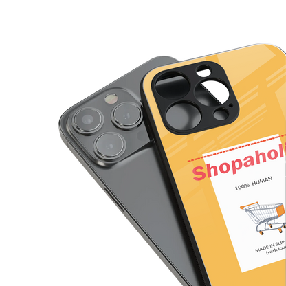 shopaholic back phone cover | glass case for iphone 13 pro max