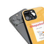 shopaholic back phone cover | glass case for iphone 13 mini