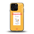 shopaholic back phone cover | glass case for iphone 16 pro