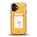 shopaholic back phone cover | glass case for iphone 16