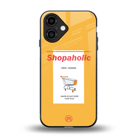 shopaholic back phone cover | glass case for iphone 16