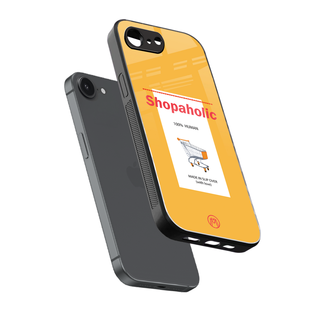 shopaholic back phone cover | glass case for iphone 16e