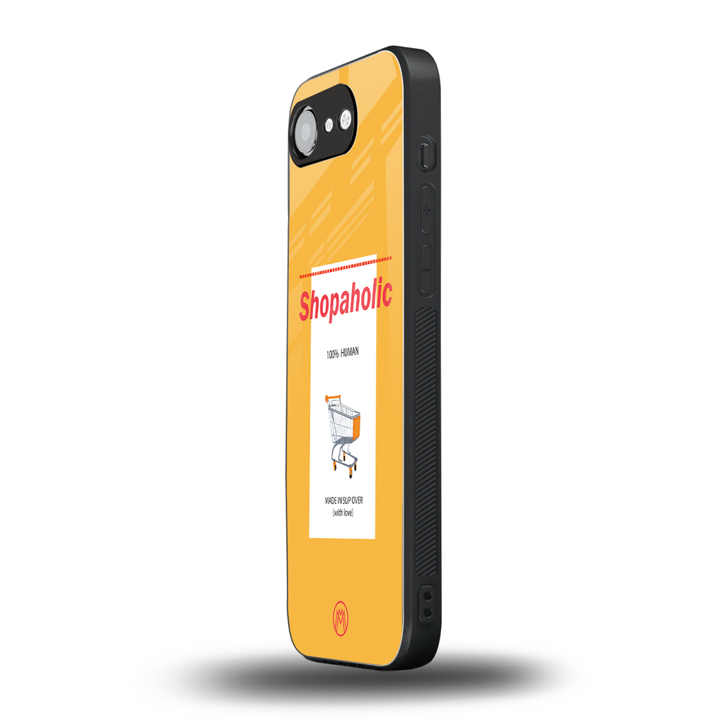shopaholic back phone cover | glass case for iphone 16e