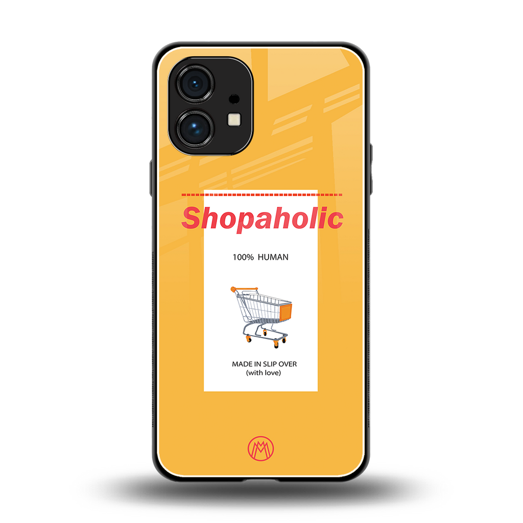 shopaholic back phone cover | glass case for nothing phone 1
